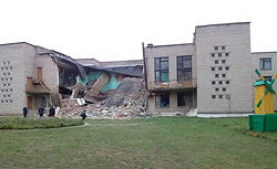 В Кричеве рухнуло здание гимназии