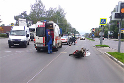 Авария на Минской: пострадал мотоциклист