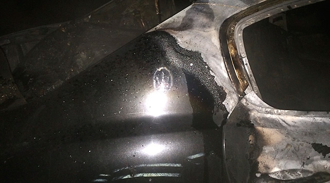 Maserati загорелся после столкновения с пешеходом под Минском