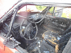 На улице Социалистической в Бобруйске горел автомобиль 