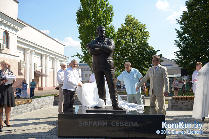 Памятник Эфраиму Севеле установлен в Бобруйске.
