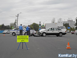 Женщины-водители не поделили аварийный перекресток Бобруйска 