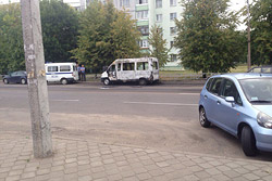 На улице Рокоссовского в Бобруйске горел микроавтобус 