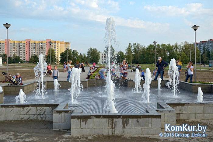 В Молодёжном парке Бобруйска заработал фонтан