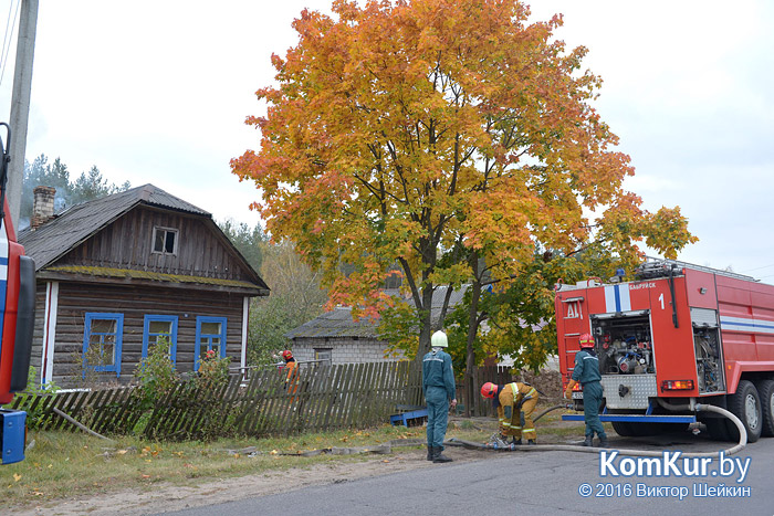 Пожар в деревне Леккерта