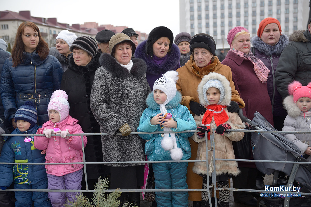 В Бобруйске прошло праздничное шествие Дедов Морозов и других сказочных персонажей