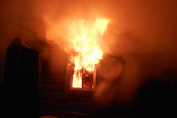 Пожар в деревне Орехово