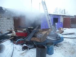 В Бобруйске горел гараж 