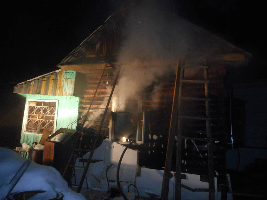 Ночной пожар в Бобруйске 