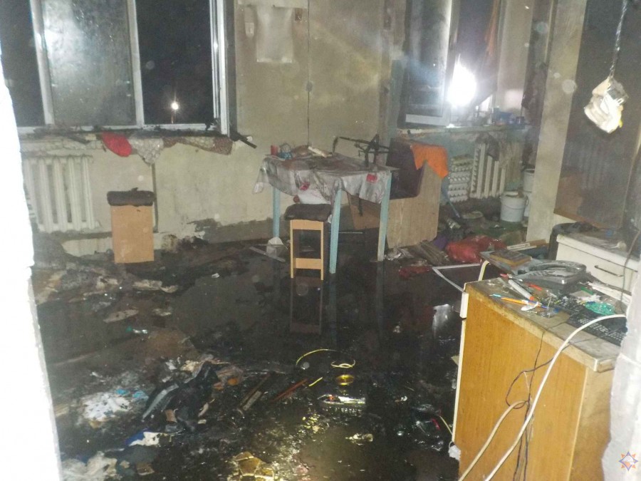 На пожаре в центре Бобруйска погиб мужчина