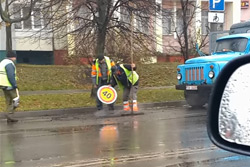 Ремонт дороги в Бобруйске (видео)