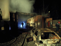 В Бобруйске сгорели два гаража