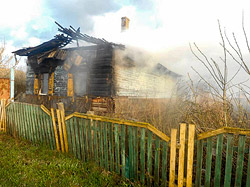 Сгорел дом в деревне Малые Бортники 