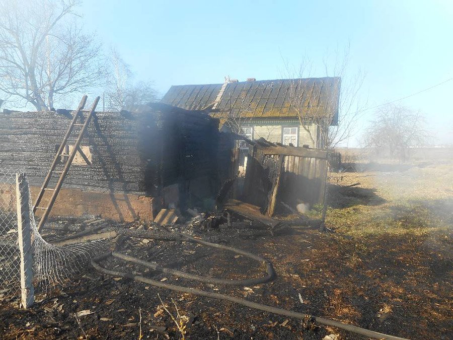 Пожар в деревне Михалево-3 Бобруйского района 