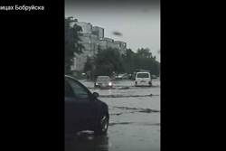 Потоп на улицах Бобруйска (видео)