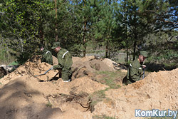 52-й поисковой батальон нашел останки двух красноармейцев возле Бобруйска 