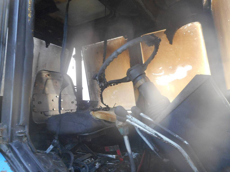 В Бобруйском районе горел трактор