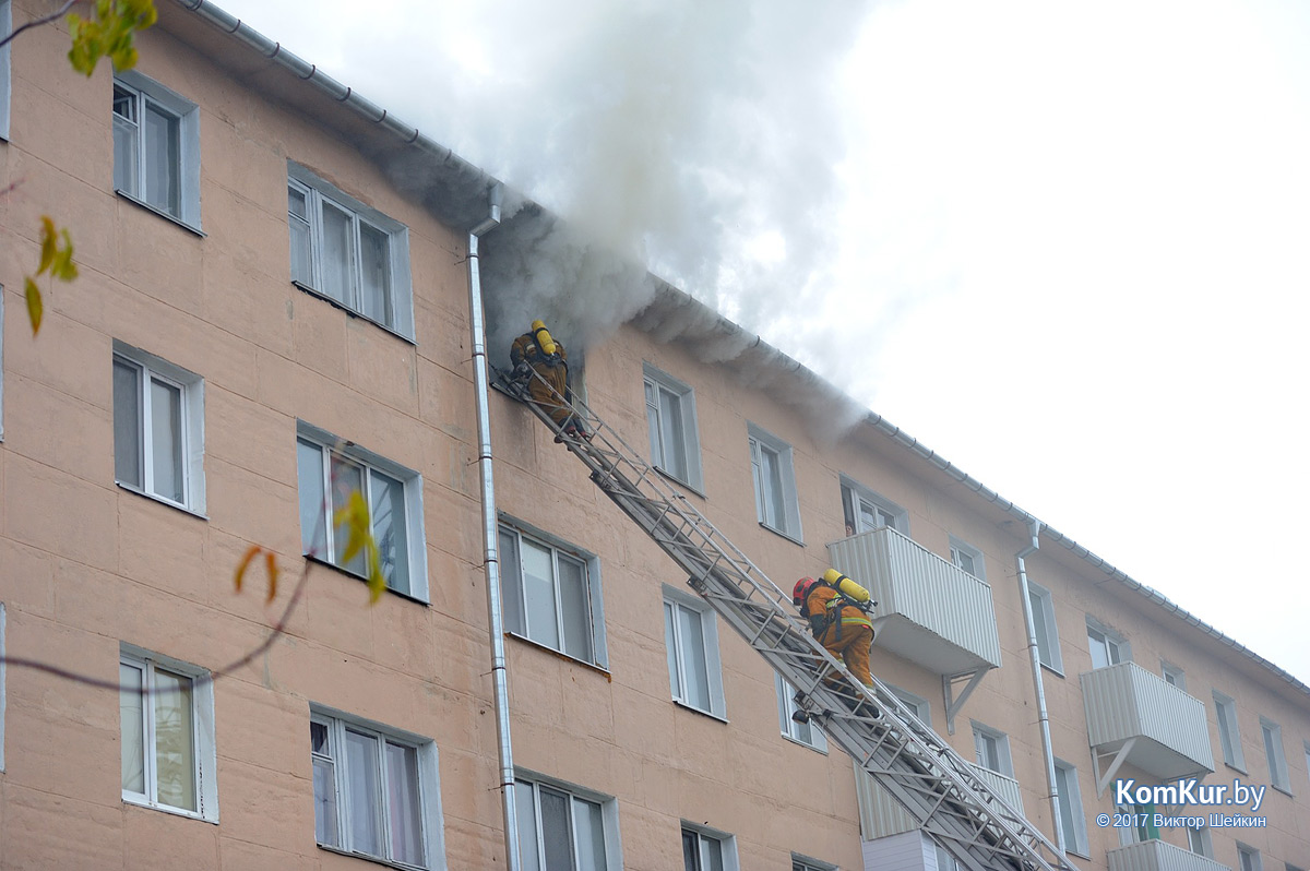 В бобруйской многоэтажке произошло возгорание