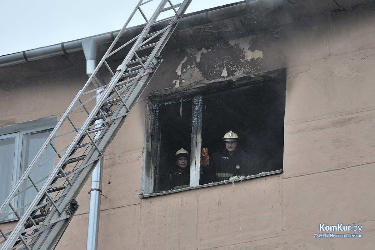 В бобруйской многоэтажке произошло возгорание