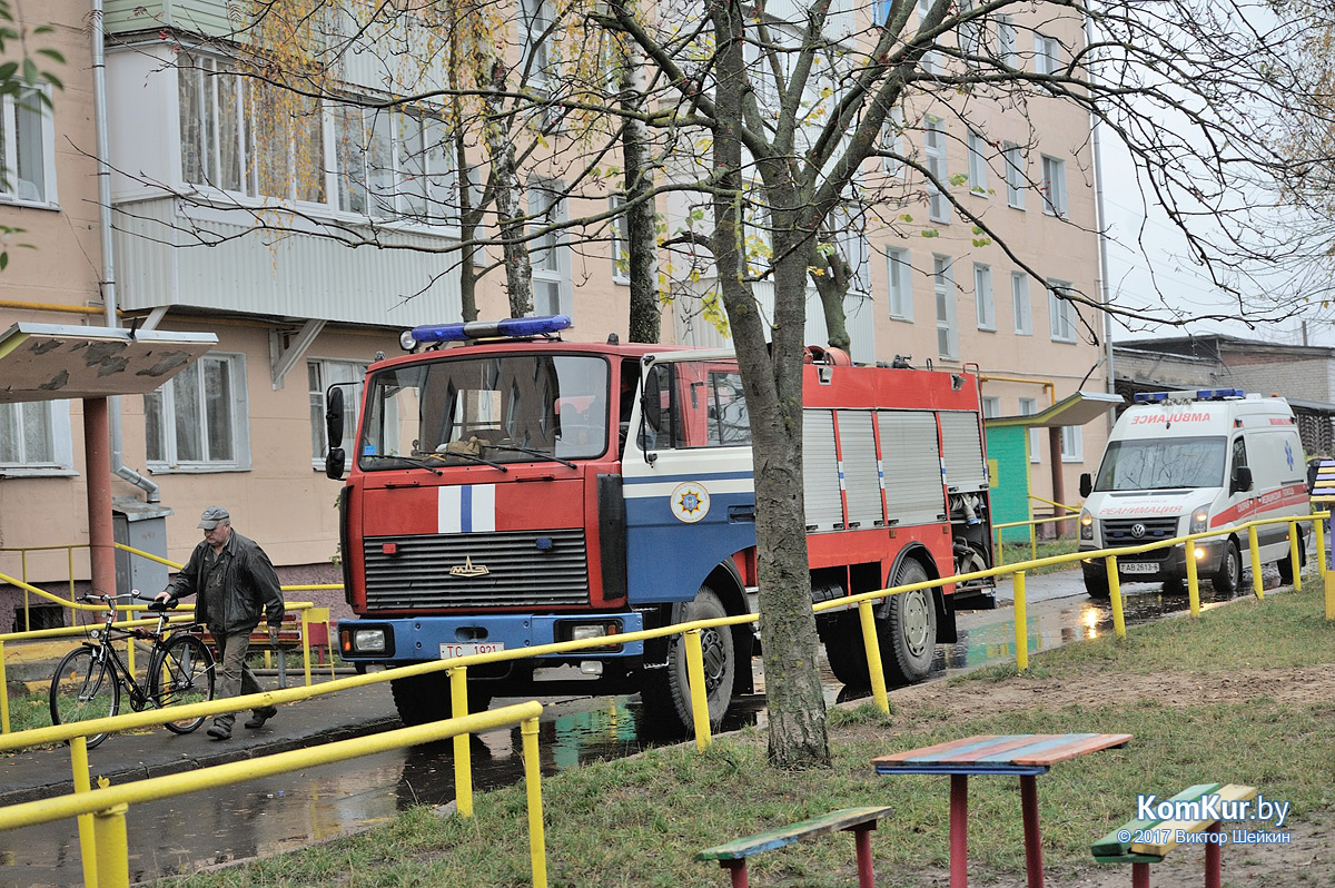 В бобруйской многоэтажке произошло возгорание
