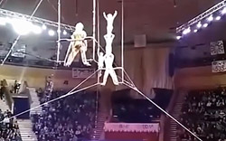 В Гомельском цирке с высоты упала гимнастка (видео)