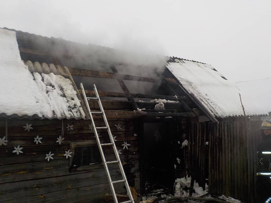 Сгорела баня в Бобруйском районе