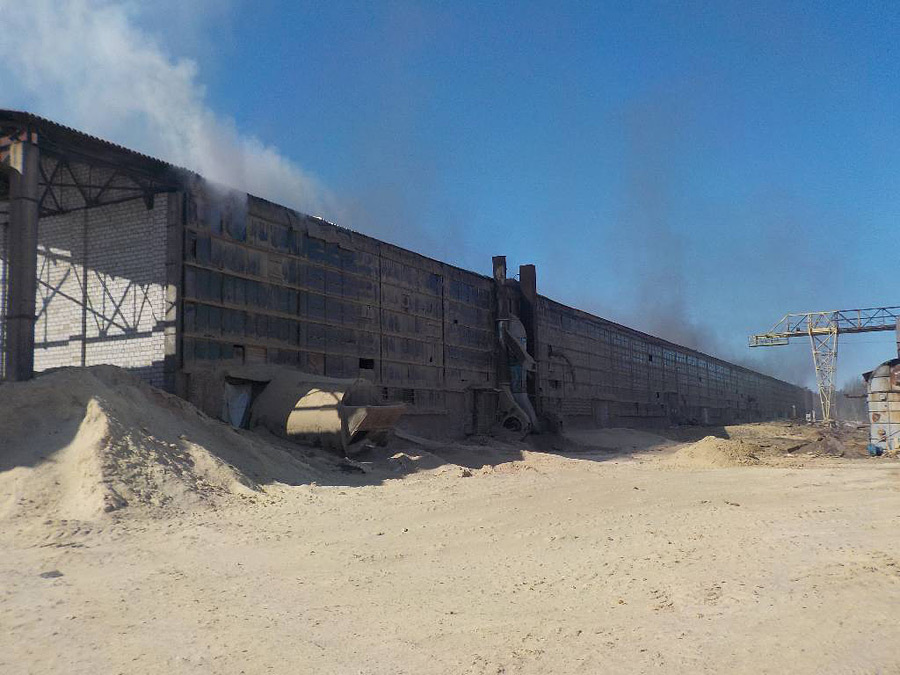 Пожар на деревообрабатывающем предприятии в Бобруйске