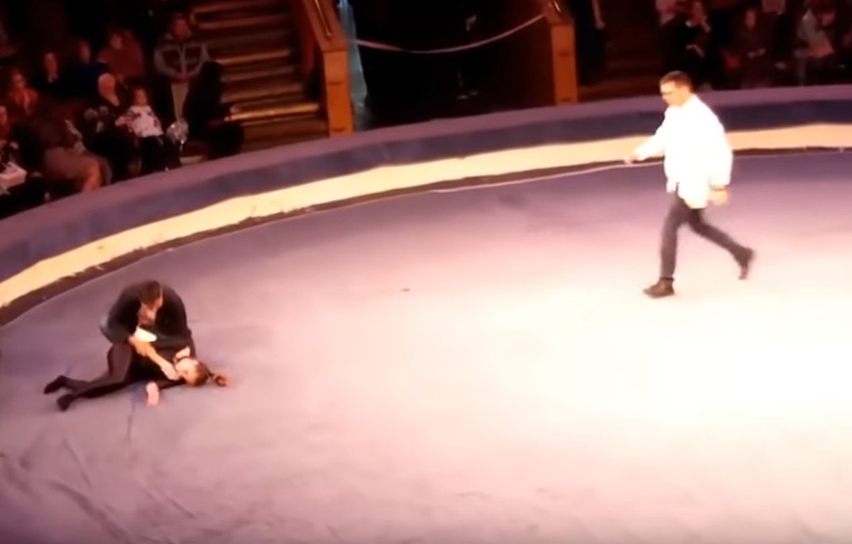 Воздушная гимнастка в цирке Новокузнецка упала с высоты (видео)