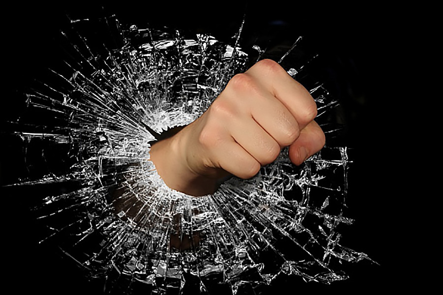 Стеклянный бокс: бобруйчанин устроил звенящий погром