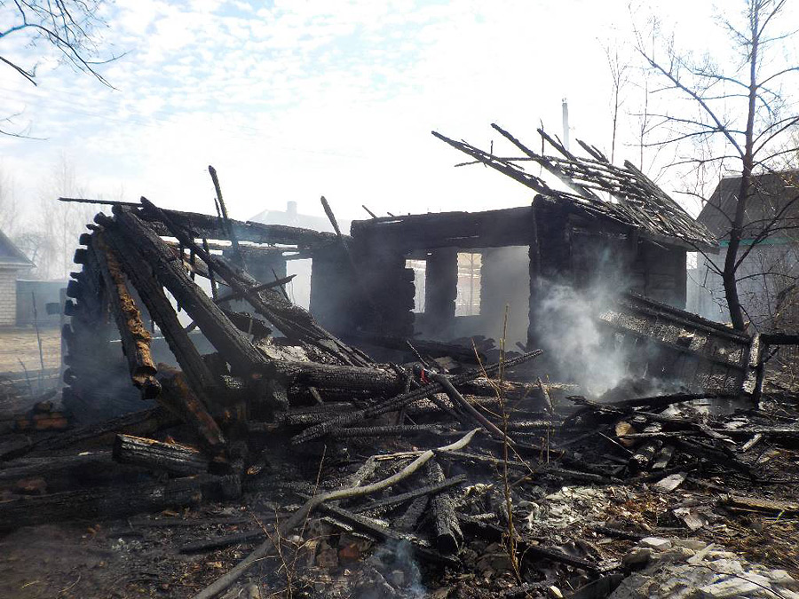 В Бобруйском районе дотла сгорел дом