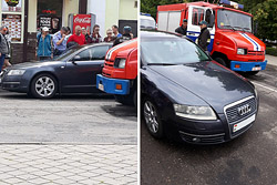 В центре Бобруйска пенсионерка оказалась заблокирована в дорогой иномарке