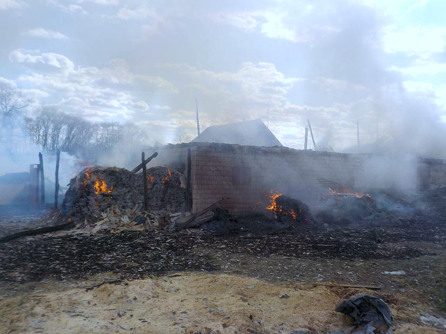 Днем 6 апреля на телефон 112 поступило сообщение о загорании бани на территории частного домовладения в деревне Стасевка Бобруйского района.