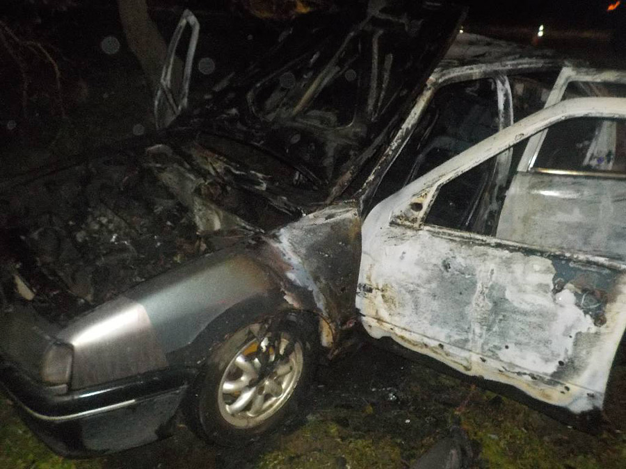 В Больших Бортниках пламя уничтожило автомобиль