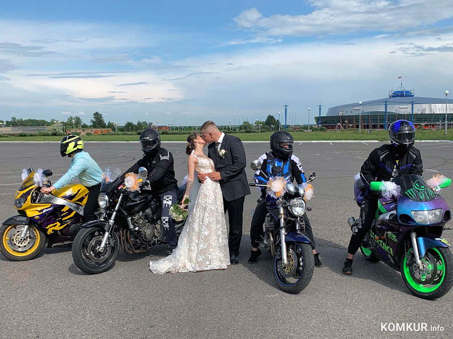 С мотоциклов –  в Березину. Необычная свадьба в Бобруйске