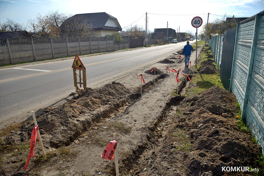 На оживленной магистрали в Бобруйске появится тротуар