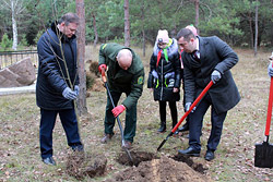 Депутат Национального собрания РБ В. В. Гацко посадил деревья в память о расстрелянном деде