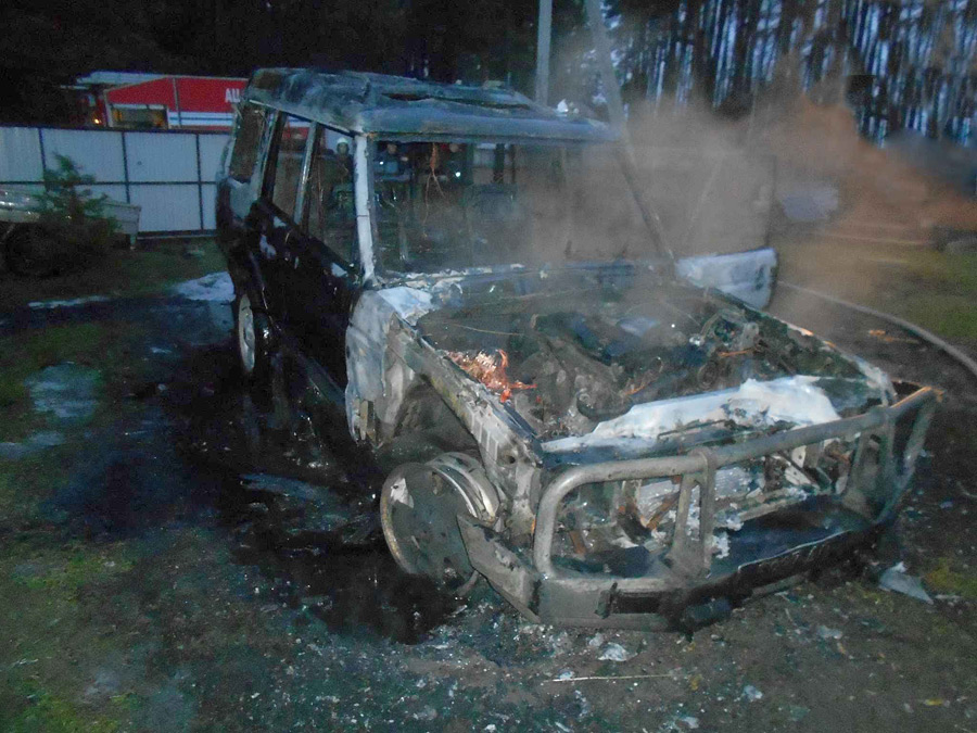 В Бобруйском районе сгорела машина