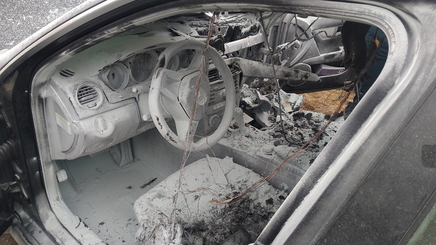 В деревне под Бобруйском загорелась машина