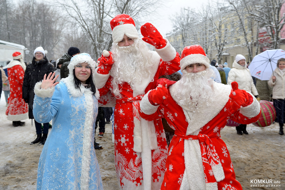 Новогоднее шествие дедов Морозов и сказочных персонажей по улицам Бобруйска. Фоторепортаж