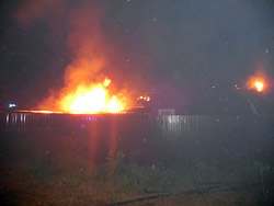 Ночной пожар в Бобруйске