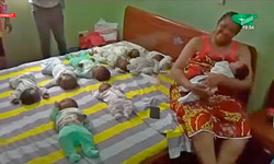 В Камеруне женщина родила 9 детей! (видео)