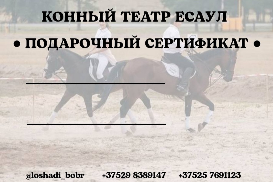 Подарочный сертификат конно-трюкового театра "Есаул".