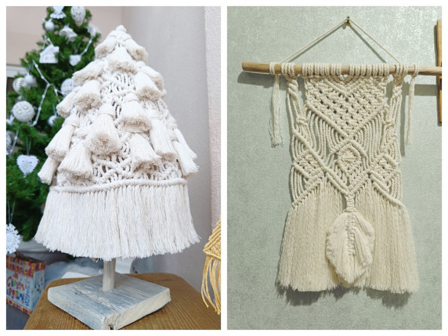 Работы в технике макраме.