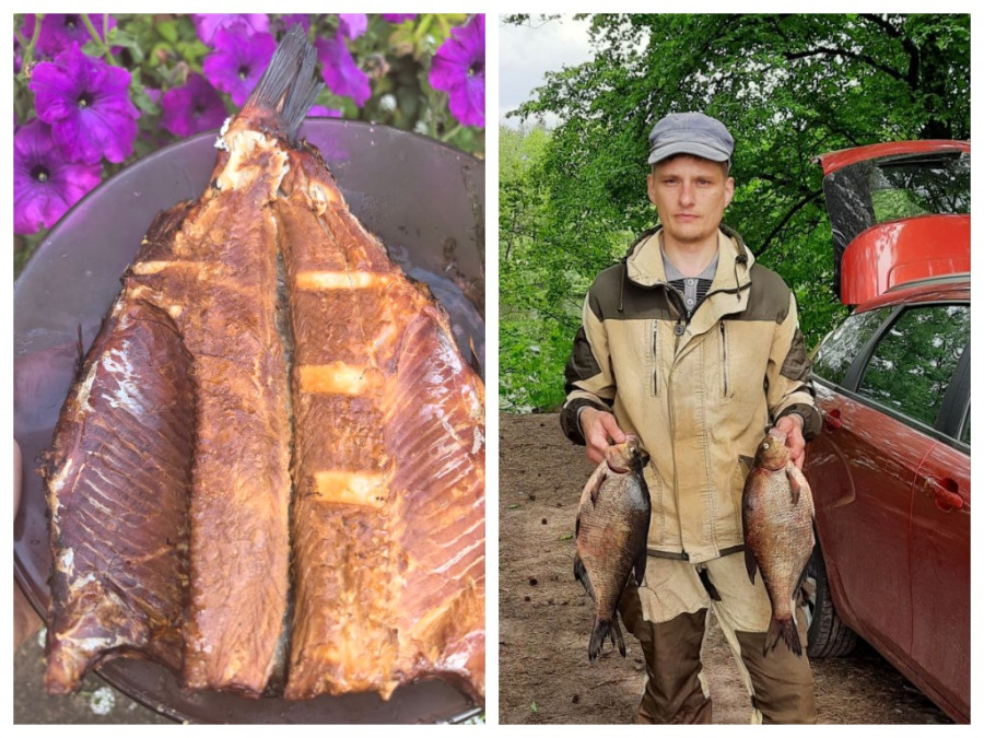 Мастер копчения Сергей Дундин со своим фирменным продуктом. 