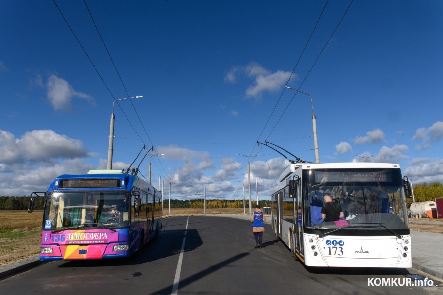 Бобруйск, 2023. Троллейбусы 2-го и 4-го маршрутов на новом участке проспекта Строителей.