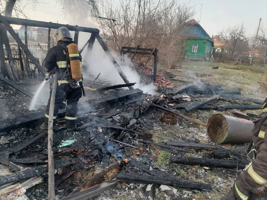 25.03.2024. Пожар в Бобруйском районе, в деревне Туголица.
