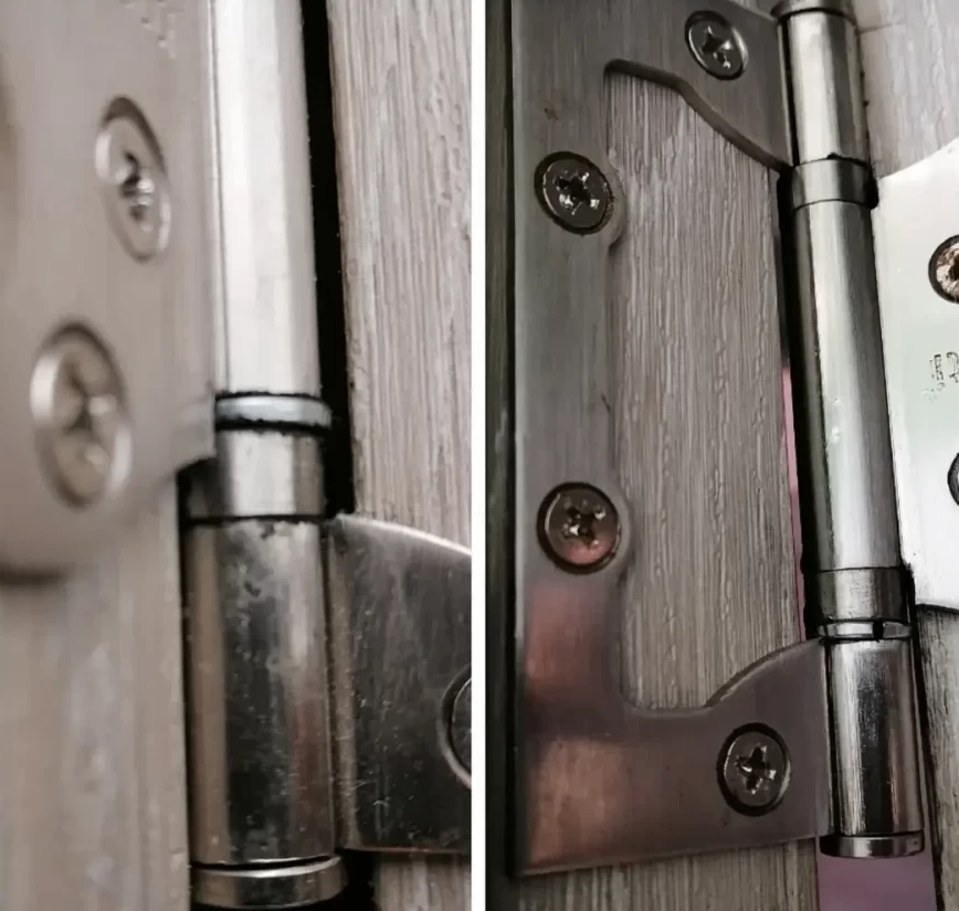«Интернет» предлагает двери снять и нанизать на оси петель тонкие металлические шайбы, чтобы ее приподнять.