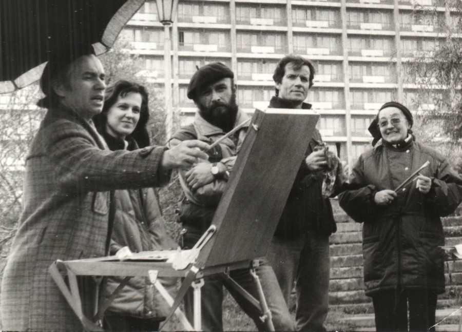 Октябрь 1987-го, Первый международный пленэр в Могилёве. Семён Абрамов, Светлана Привалова, Иван Иванов (Габрово, Болгария), Василий Еремеев (Могилёв), Галина Петрошевская (Москва, затем Польша)