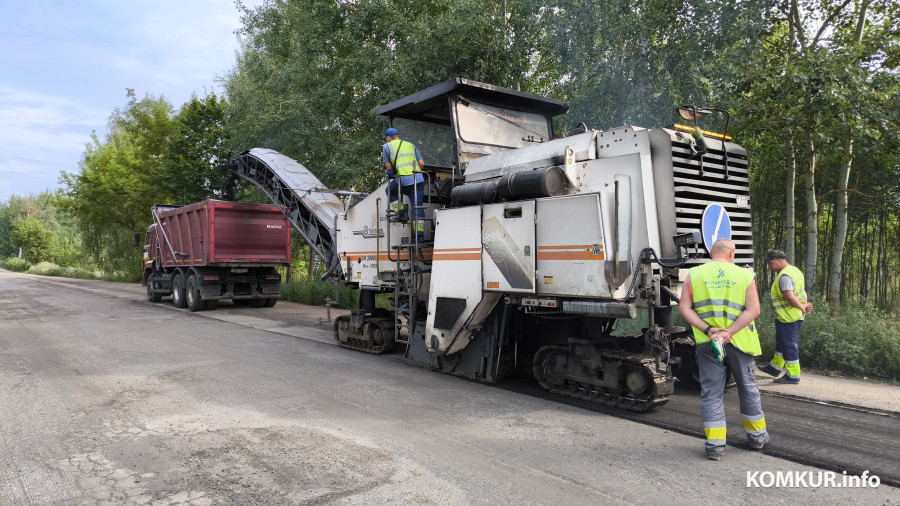 8.08.2025. Бобруйск. Текущий ремонт улицы Славянской ведет ДСУ-16.