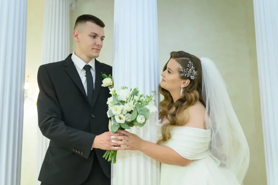 01.08.2025. Отдел ЗАГС Бобруйского горисполкома. Свадьба Даниила и Ульяны Бердниковичей. Фото: Александр Чугуев. 